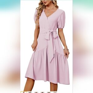 Puff Sleeve Midi Dress